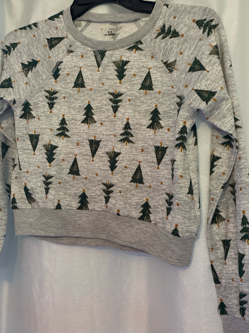 Kids Gray Sweatshirt with Green Tree Print